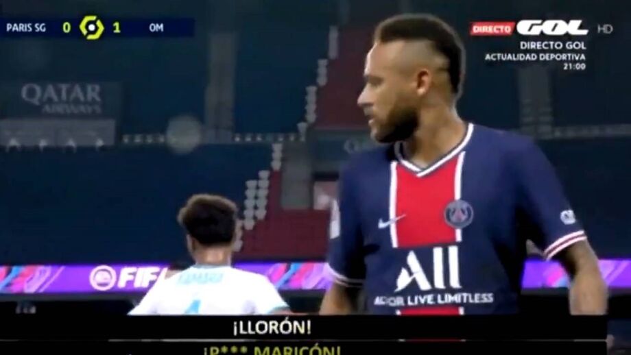 TV espanhola decifrou o que disse o extremo brasileiro na troca acesa de palavras com Álvaro González, no PSG-Marselha