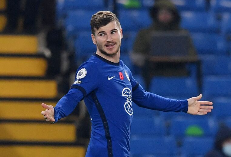 10.º - Timo Werner (Chelsea) - 20 remates (9 na direção da baliza).