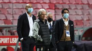 Depois da polémica, Jorge Jesus, Rui Costa e Luisão estiveram à conversa antes do Benfica-Portimonense