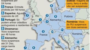 As restrições aplicadas a viagens do Reino Unido