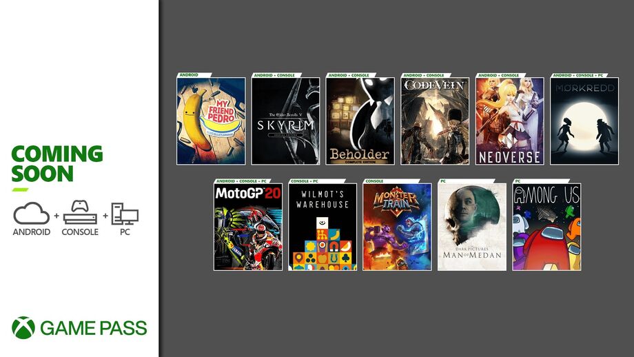 Xbox Game Pass: TES V: Skyrim, Code Vein Among Us e muito mais
