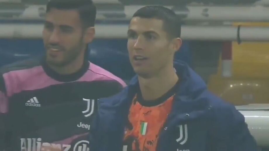 Foi já no banco da Juventus que CR7 celebrou o golo que selou a goleada da vecchia signora