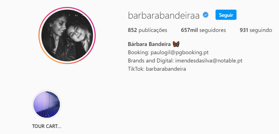 Bárbara Bandeira mudou foto de perfil