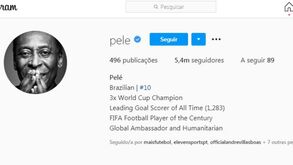 Pelé atualiza registo goleador no Instagram após ser ultrapassado por Cristiano Ronaldo