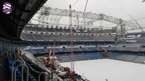 Intenso nevão deixou relvado do Santiago Bernabéu neste estado