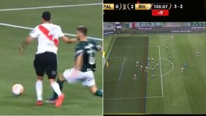 Os dois penáltis polémicos que marcaram o Palmeiras-River: um deles aos 90'+11!