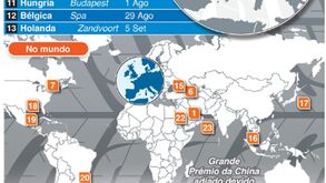 O calendário do Mundial de Fórmula 1 