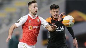 O onze do Sp. Braga para o jogo diante da Roma