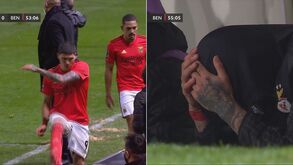 Pontapé na relva e mãos na cabeça: a frustração de Darwin após ser substituído