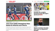 'Corriere dello Sport' - 'Juventus fora da Champions! A vitória sobre o FC Porto não bastou'