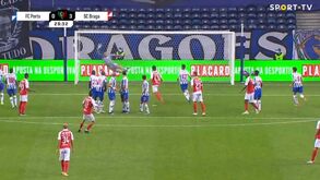 Piazon fez o terceiro golo do Sp. Braga ao FC Porto com um livre 'onde a coruja dorme'
