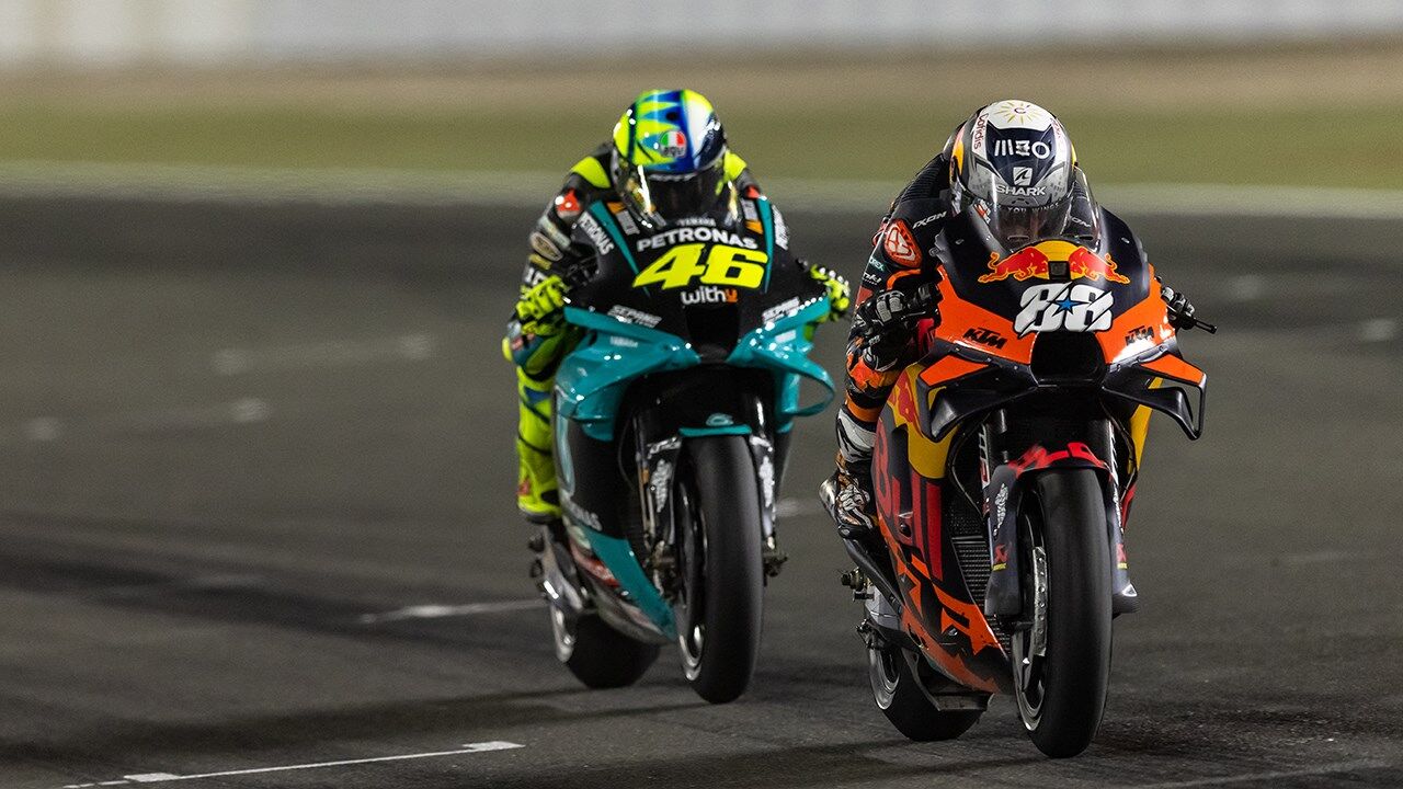 Rossi com Miguel Oliveira no GP do Qatar