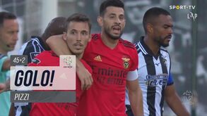 Golo de Pizzi e tudo para os balneários: Benfica empatou neste lance em Portimão
