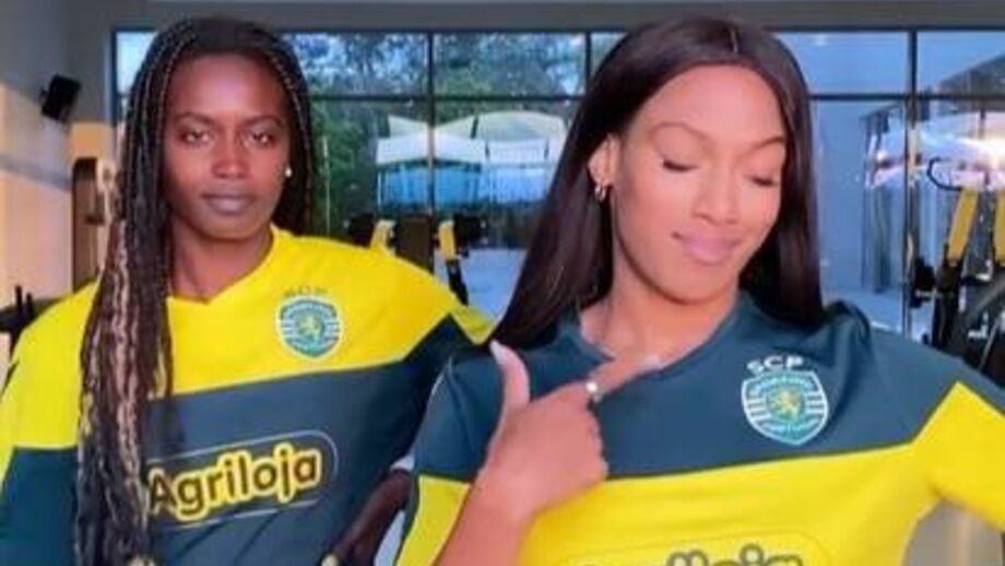 Patrícia Mamona e Evelise Veiga dão apoio ao Sporting com uma dança a partir da Turquia