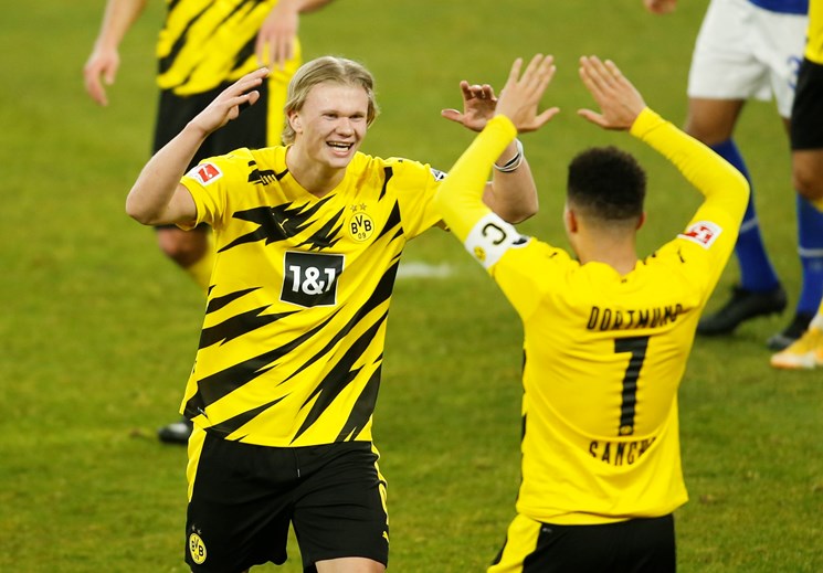 8. Borussia Dortmund - Erling Haaland (33 goles), Jadon Sancho (12 goles) y Marco Reus (6 goles).