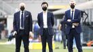 Giuseppe Marotta, o presidente Steven Zhang e o 'vice' Alessandro Antonello