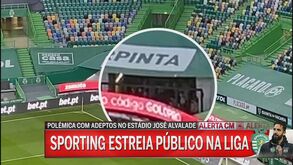 CMTV mostra imagens de adeptos do Sporting a apoiar dentro do estádio