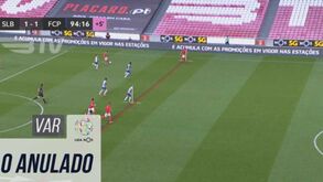 VAR anulou golo de Pizzi nos descontos do Benfica-FC Porto