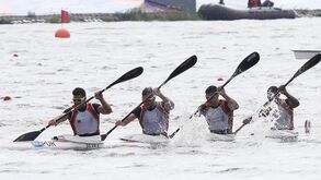 K4 500 português a quatro centésimos do bronze na Taça do Mundo de canoagem