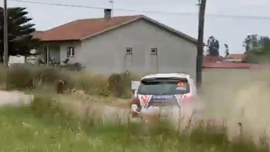 As imagens do aparatoso despiste no rali da Bairrada em Aveiro