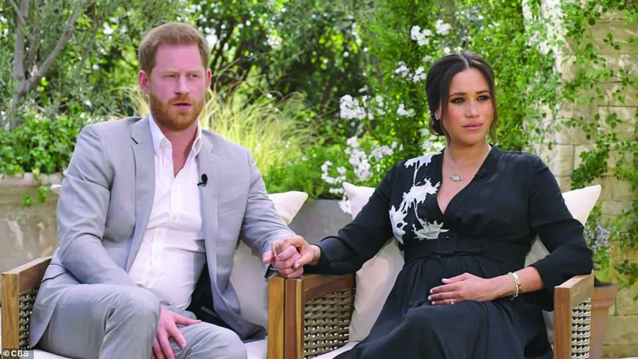 Harry e Meghan Markle em entrevista a Oprah Winfrey