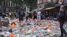 Adeptos escoceses deixaram Leicester Square numa autêntica lixeira