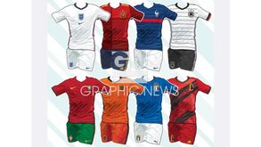 As camisolas das 24 seleções que jogarão o Euro'2020