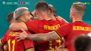 Dois golos de Lukaku e um sério aviso belga: o resumo do Bélgica-Rússia