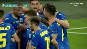 Ucrânia chegou ao empate diante da Holanda neste cabeceamento de Yaremchuk 