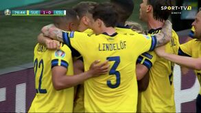 O golo de Forsberg que deu o triunfo à Suécia diante da Eslováquia 