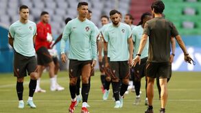 As imagens do treino da Seleção Nacional no palco do jogo com a Alemanha