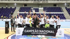 A festa da consagração do Sporting como campeão de hóquei em patins no Dragão Arena