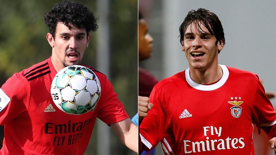 Tomás Araújo e Paulo Bernardo no plantel do Benfica: dupla convence estrutura