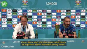 Bonucci assume 'gostinho' especial por 'estragar' o 'It's coming home': «Absolutamente!»