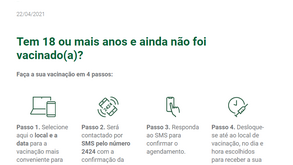 Tem 18 ou mais anos? Já pode agendar a vacina contra a Covid-19