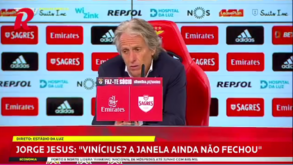Jorge Jesus: «O Vinícius não tem azia, aceita as decisões da equipa e do treinador»
