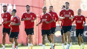 As imagens do último treino do Benfica antes do jogo com o PSV 