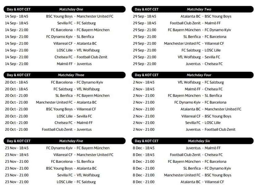 Champions: o calendário de Benfica, FC Porto e SC Braga na fase de grupos -  SIC Notícias