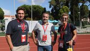 Rui Jorge, selecionador nacional dos Sub-21, Sérgio Krithinas e Isabel Rodrigues, diretora de marketing da Cofina