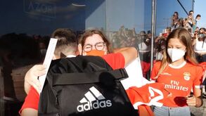 Das caras novas ao abraço emocionado de uma adepta a Pizzi: Benfica já chegou aos Açores