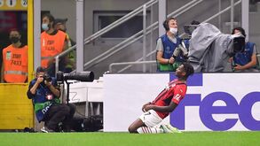 Rafael Leão fez o golo que dá vantagem ao Milan frente ao Atlético Madrid