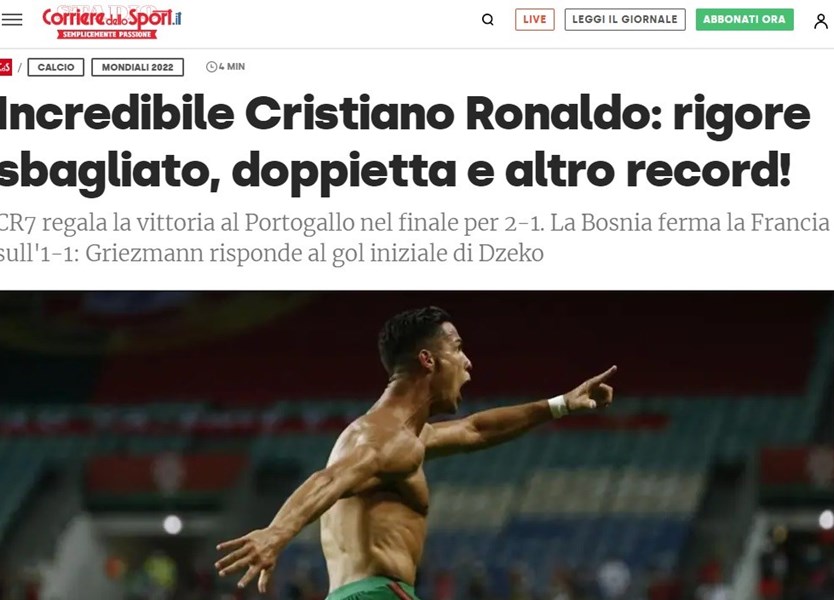 Imprensa desportiva chinesa compara Cristiano Ronaldo às acrobacias de  Oliver Tsubasa - O diário de CR7 - Jornal Record