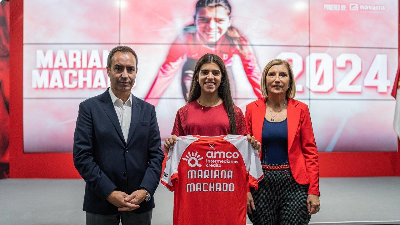 Mariana Machado com o presidente do Sp. Braga, António Salvador