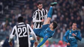 Bicicleta de Cristiano Ronaldo nomeada para o melhor golo da história da Liga dos Campeões