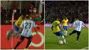 Vinícius Júnior levou túnel de sola de Di María e vingou-se com 'cabrito' a argentino