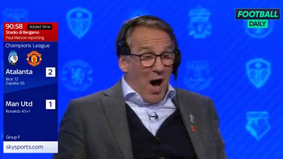 Paul Merson foi à 'loucura' com remate de CR7 para lá dos 90'