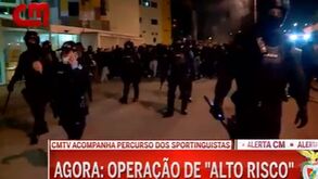 O momento em que os adeptos do Sporting partiram para o Estádio da Luz
