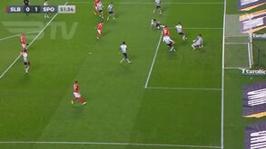 Benfiquistas pediram penálti de Neto neste lance: árbitro e VAR mandaram seguir