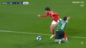 O lance do penálti que permitiu a Darwin fazer o segundo golo do Benfica ao Sp. Covilhã