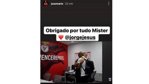 A mensagem de João Mário para Jorge Jesus após a saída do treinador do Benfica